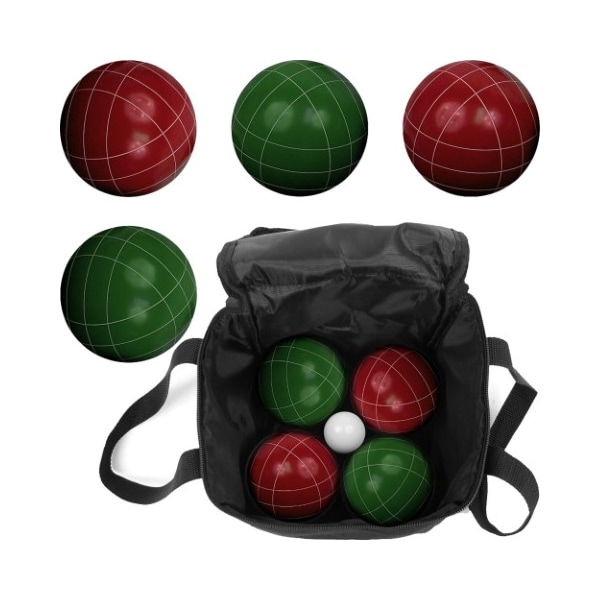 Toy Time Bocce Ball Set Outdoor Family Game for Backyard, Lawn, Beach, Includes Red and Green Balls and Case 654361ATQ - main